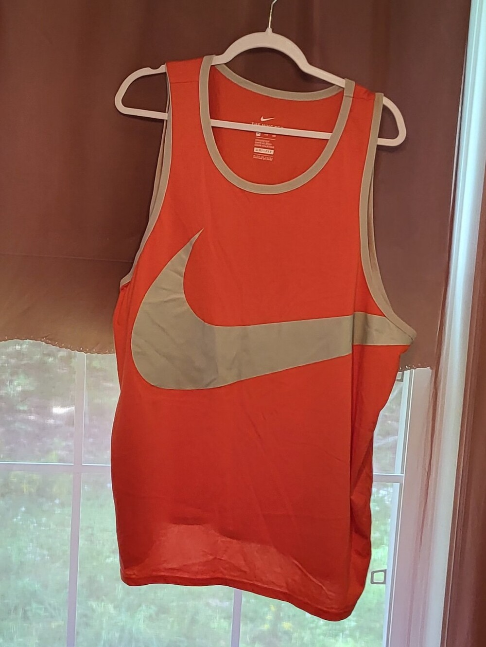 Nike Orange Tank Top with Gray Swoosh